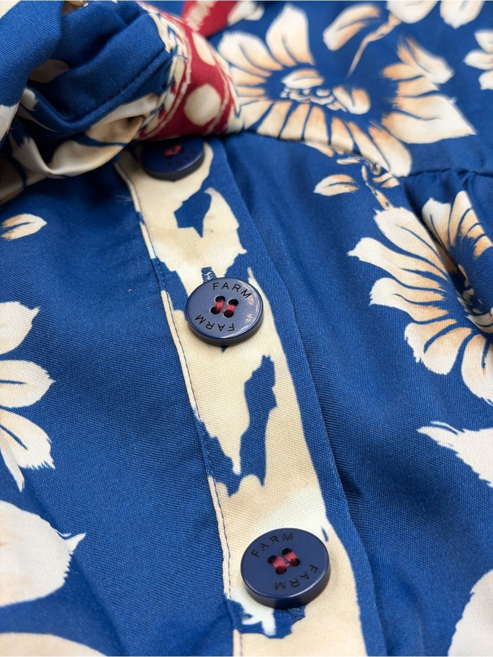 🆕 FARM Rio 🧿 NWOT Luna Floral Printed Mini Dress, Blue - Sz Large - Picture 15 of 16